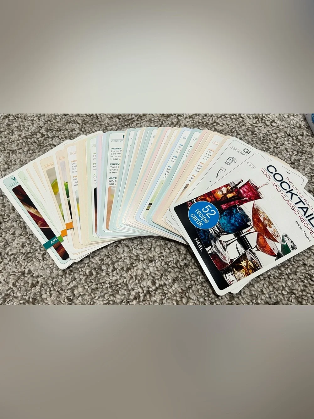 The Little Box of Cocktails Recipe Cards Set of 52 w/ Tin Shirley McGee